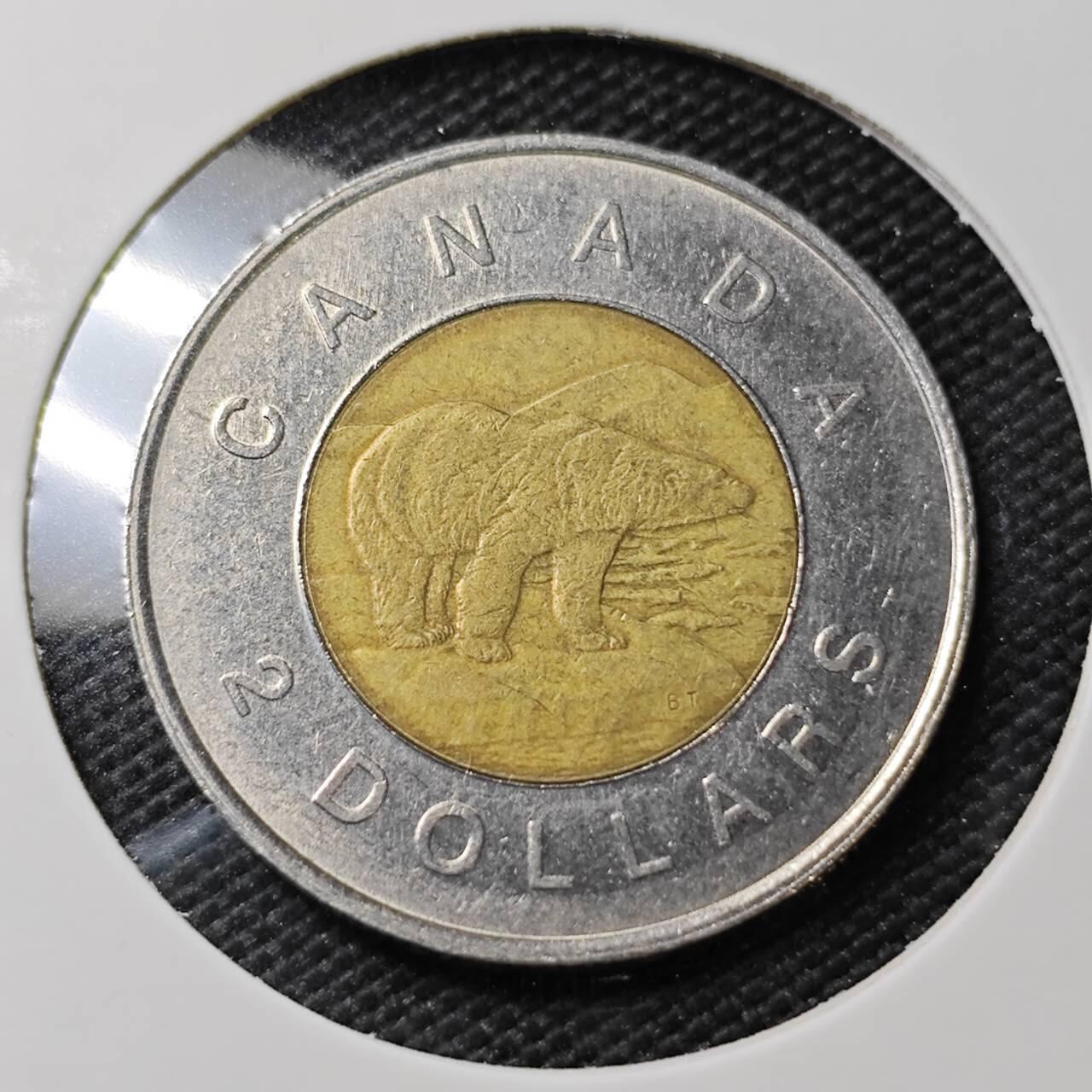 KK钱币收藏小铺   第405期 2月预留时间 周末发货 1996加拿大2元 