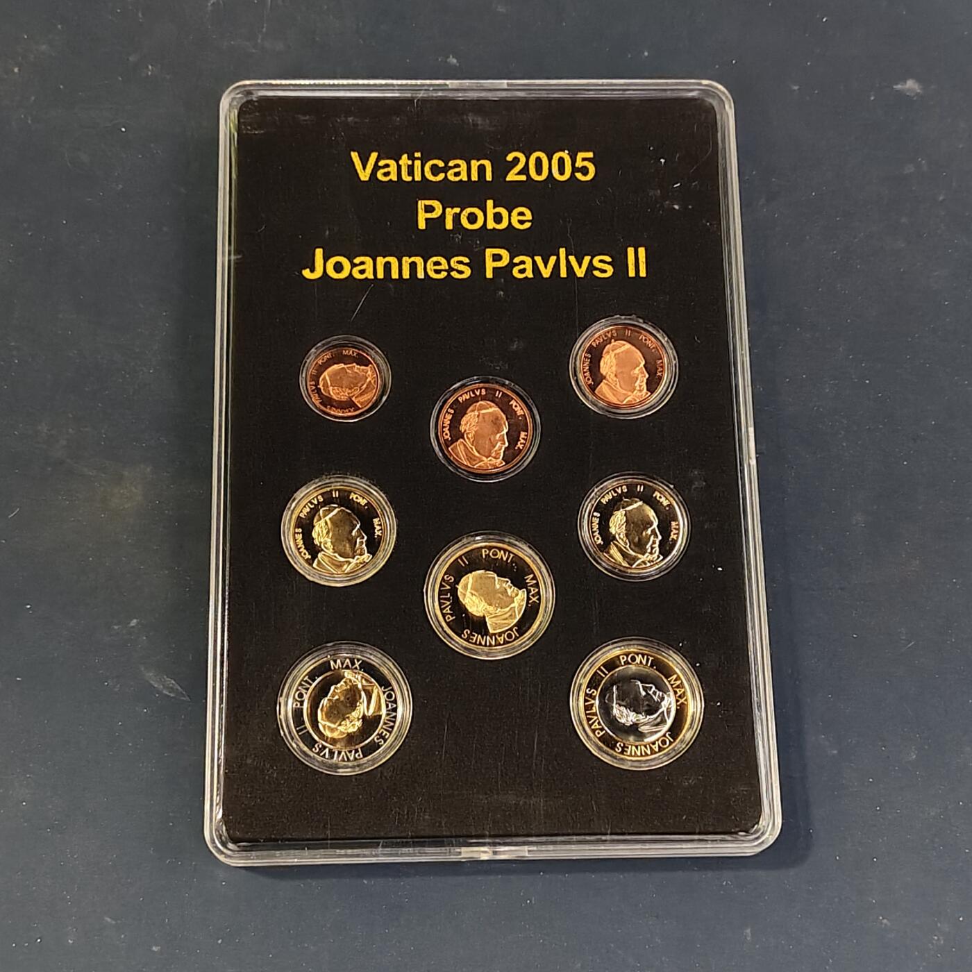 【全场包邮】纯粹捡漏拍511场 【样币】梵蒂冈2005年盒装欧元样币套币