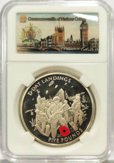 博洋堂世界钱币拍卖第164期（全场包邮） - 直布罗陀2004年诺曼底登陆5镑精制银币，28.28克925银