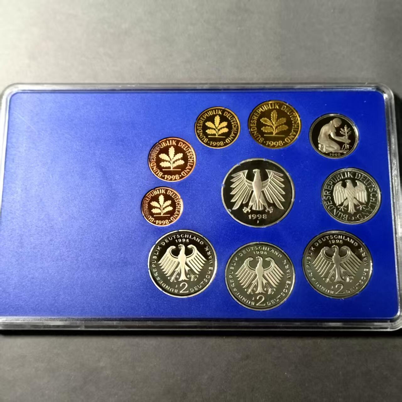 长老汇马年精选第八场拍卖 德国1998年精制套币 J厂标，含10枚精制币  盒证齐全
