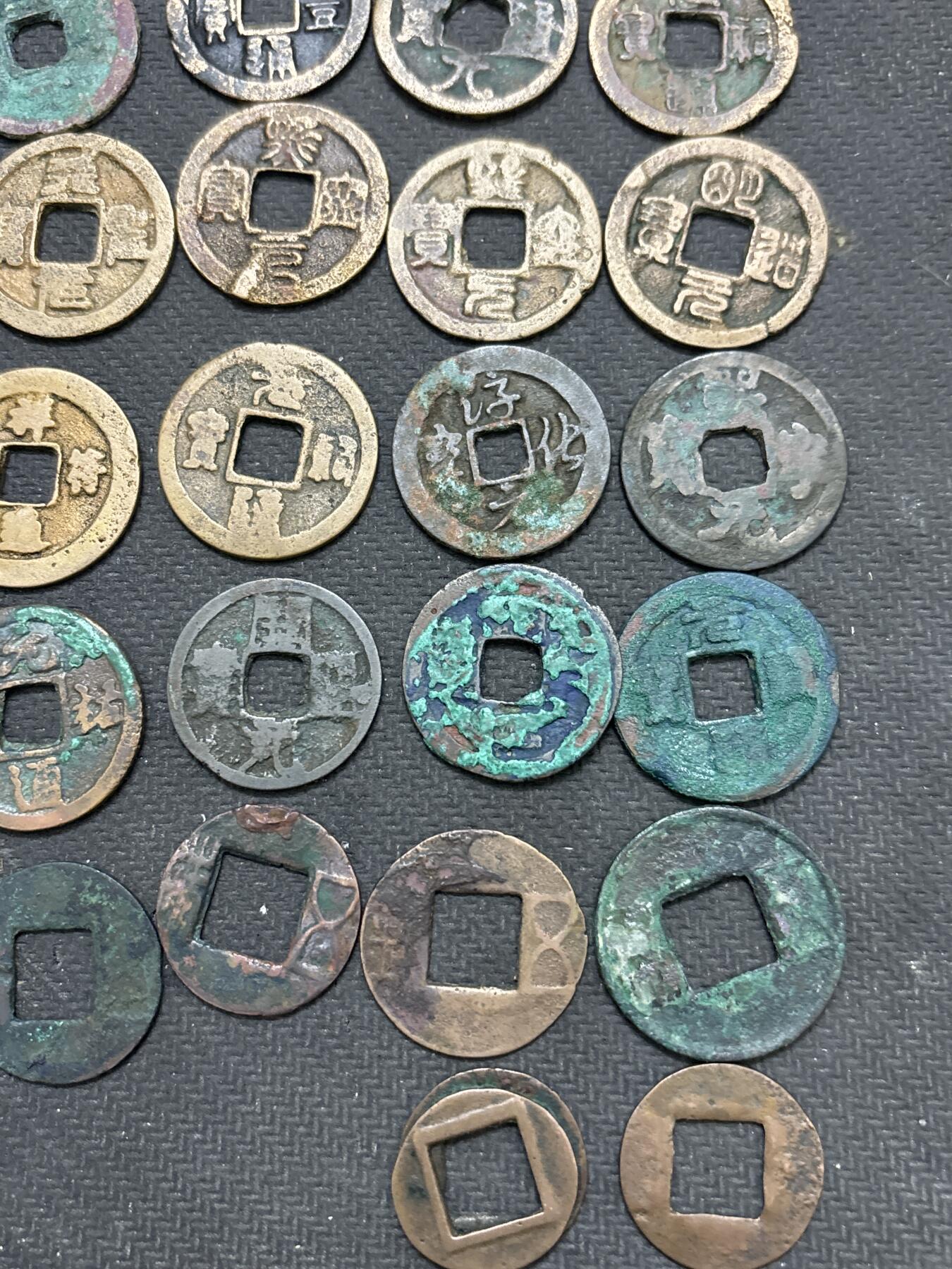 文馨钱币收藏第 296 场，长期接代拍业务 中国古钱币 33 枚，各帝王五铢钱，唐朝，宋朝，清朝等