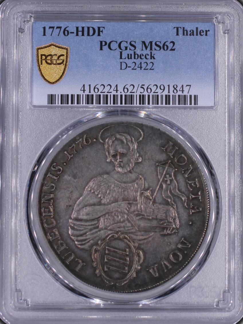 PCGS-MS62 1776-HDF  德国吕贝克泰勒银币