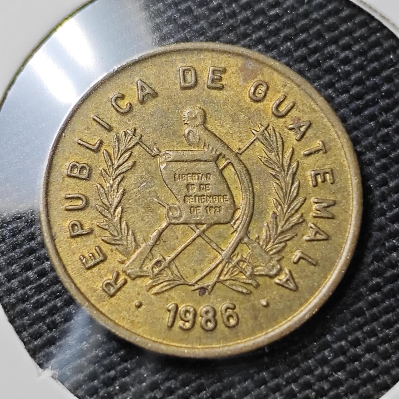 KK钱币收藏小铺   第405期 2月预留时间 周末发货 1986危地马拉1分 