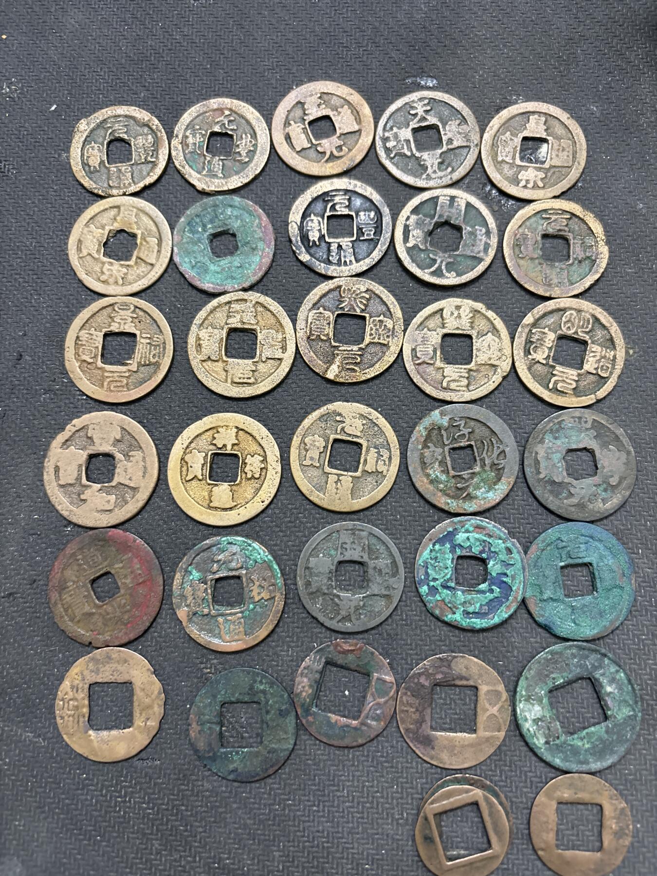 文馨钱币收藏第 296 场，长期接代拍业务 中国古钱币 33 枚，各帝王五铢钱，唐朝，宋朝，清朝等