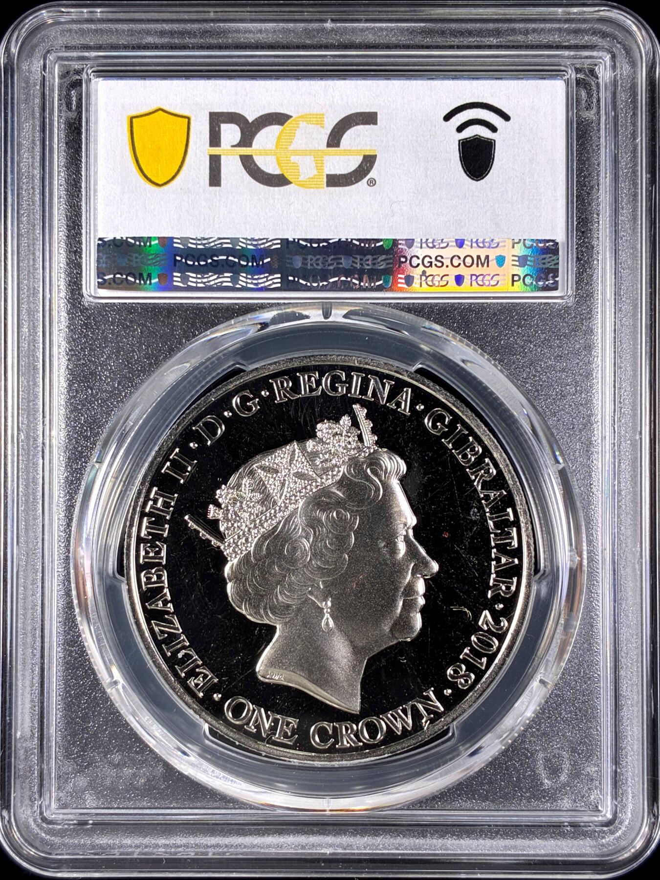 【雨安】【直播拍卖】【第0128期-评级币章】2026-03-14 周六 19:30 (金价1145, 银价22.39) [评级现代] Gibraltar 直布罗陀 1克朗 2018年 伊普尔战役 PCGS-PR67DCAM 精制币