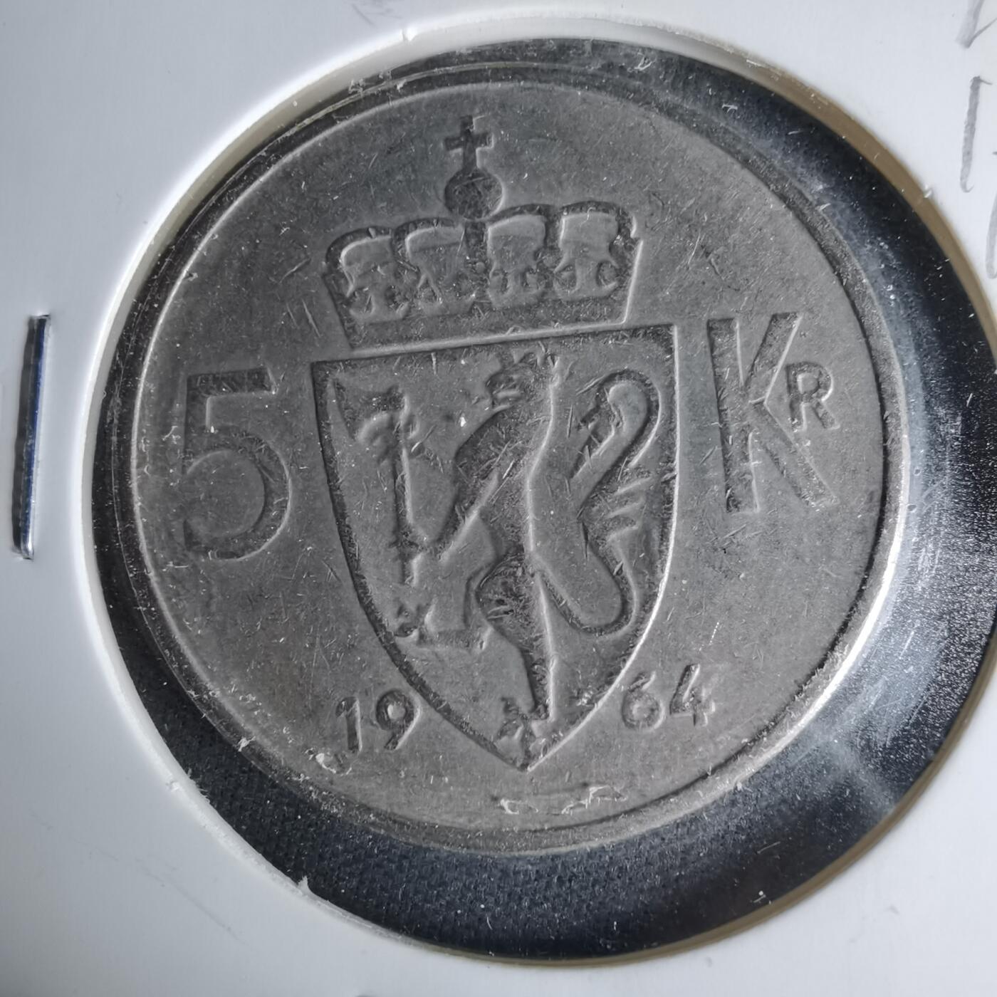 沼泽如烟--第1019场 挪威1964年5克朗