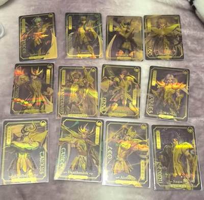 满赠PR！！龙虎卡牌-七八场（满200元包邮，无佣金，每周六结拍，欢迎送拍） - 彩闪12张 圣斗士星矢30周年 黄金圣斗士展览卡1套 (小卡)