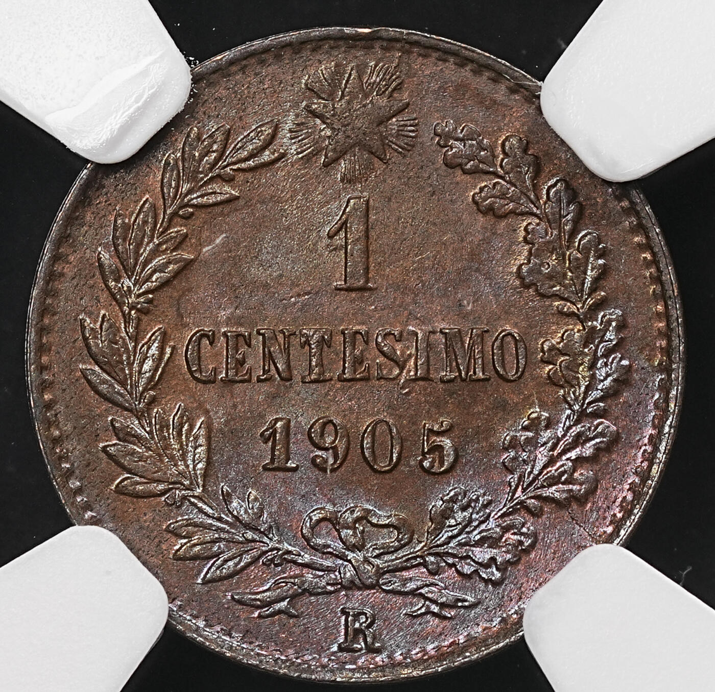 修遠堂世界钱币第107期 NGC MS64BN 1905年意大利1分铜币