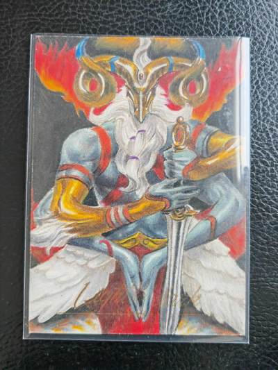 阳大大卡牌拍卖第104期（持续收拍品，周五晚上九点截拍，进群福利早知道） - 【手绘卡】羊头邪神-画师萱墨-暮光