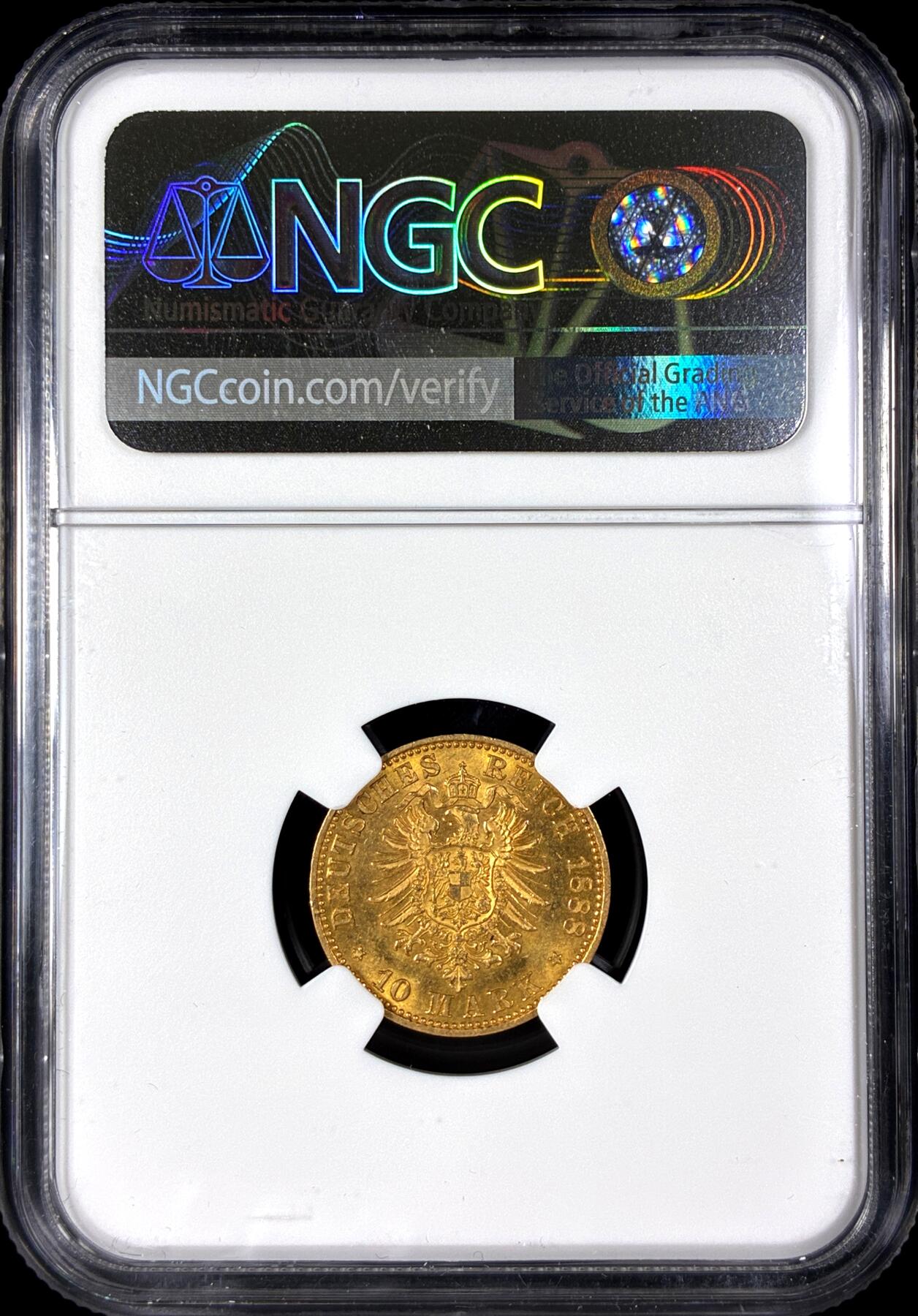 【雨安】【直播拍卖】【第0128期-评级币章】2026-03-14 周六 19:30 (金价1145, 银价22.39) [评级金铂] Germany [金币] 德国 帝国 J.247 Prussia普鲁士 10马克 三皇 1888年  NGC-MS63