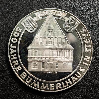 【德藏】世界币章拍卖第167期（拍品征集中~欢迎藏友联系） - 1973年 奥地利施泰尔布默尔之家500周年50先令纪念银币 640银 直径约：32.7mm；重约：20g