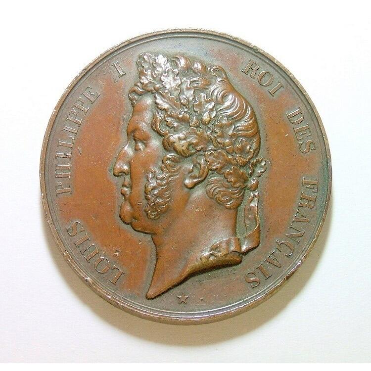 法国1838年 菲利普一世高浮雕精制大铜章 52MM