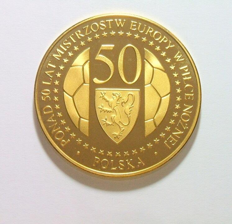 德国2012年首次夺欧洲杯50年 高浮雕精制大镀金章 40MM
