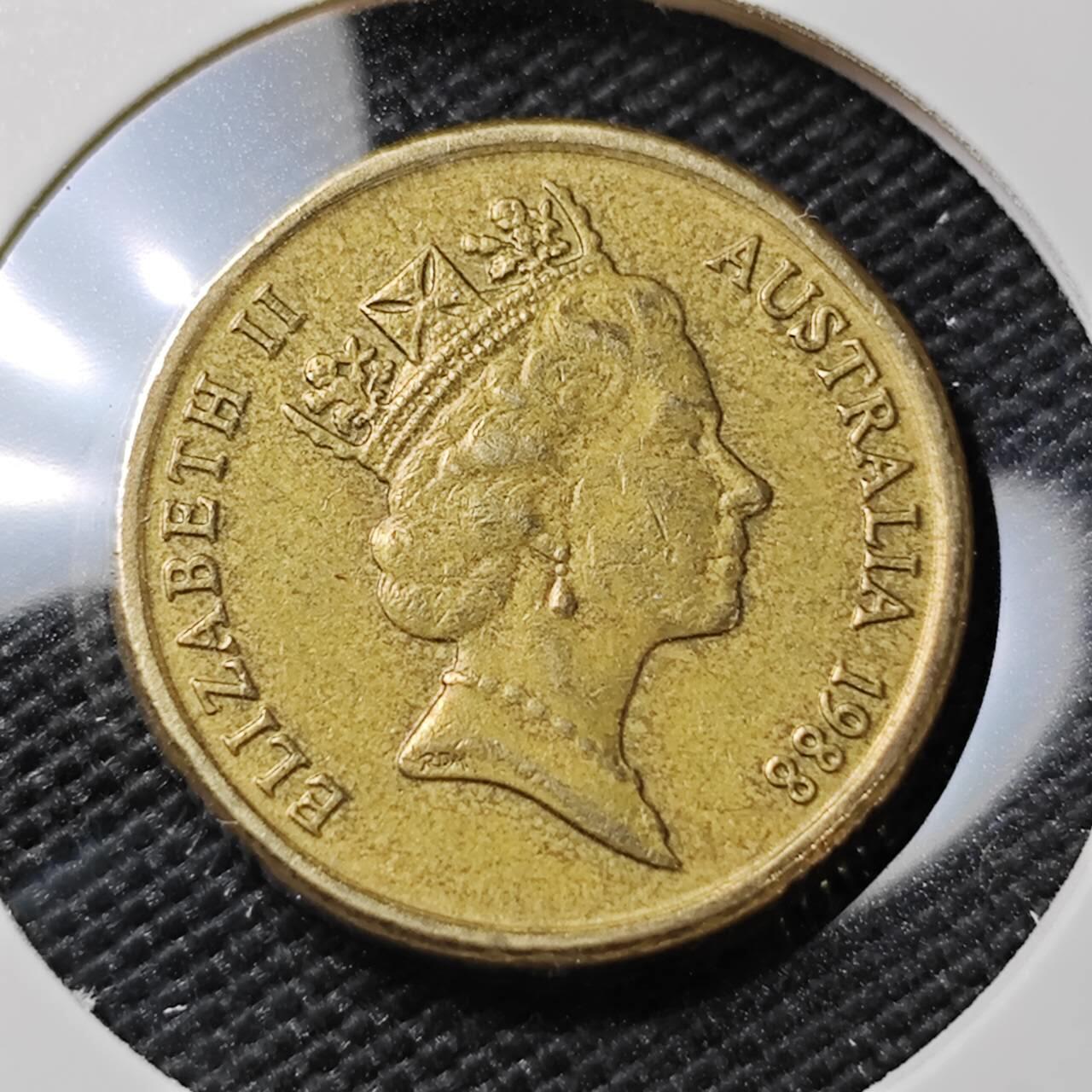 KK钱币收藏小铺   第405期 2月预留时间 周末发货 1988澳大利亚土著人2元 