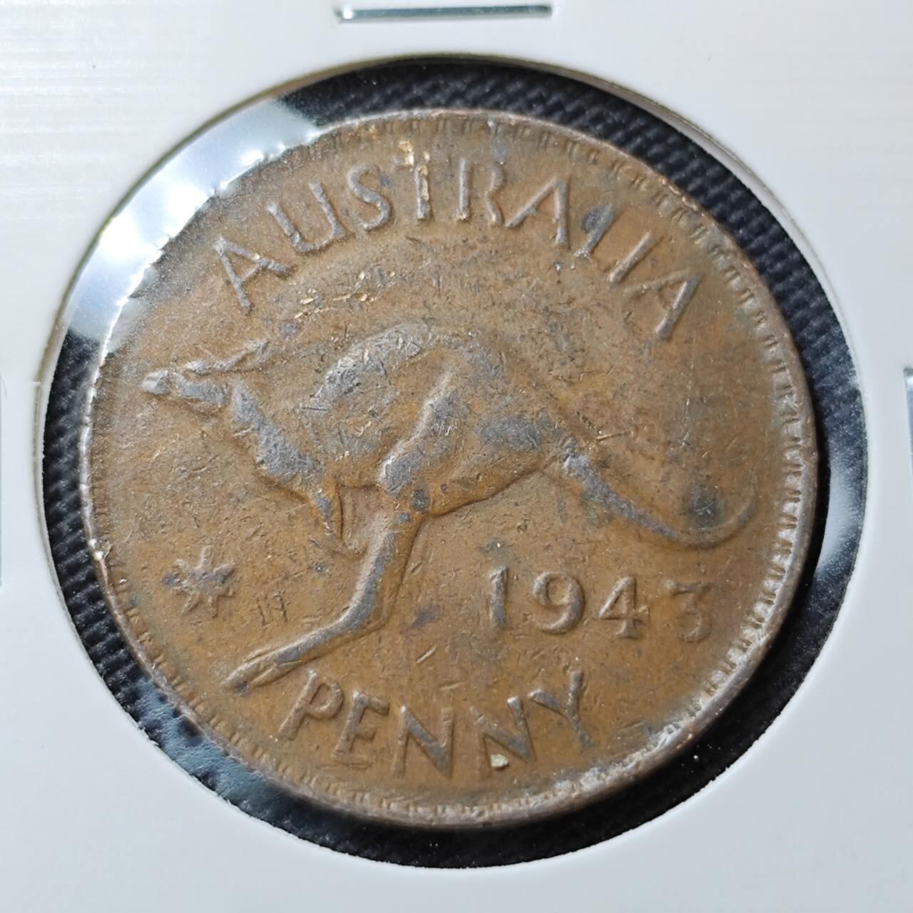 KK钱币收藏小铺   第405期 2月预留时间 周末发货 1943澳大利亚1便士 