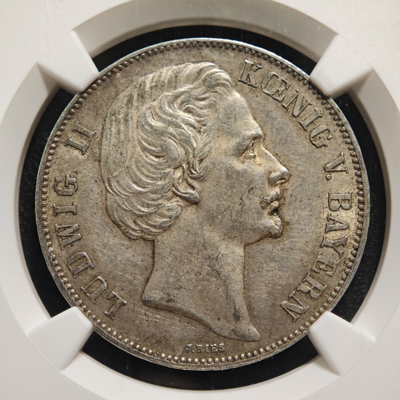 【德藏】世界币章拍卖第167期（拍品征集中~欢迎藏友联系） 1871年 德国巴伐利亚慕尼黑胜利泰勒银币 NGC AU55 淡黄油包浆