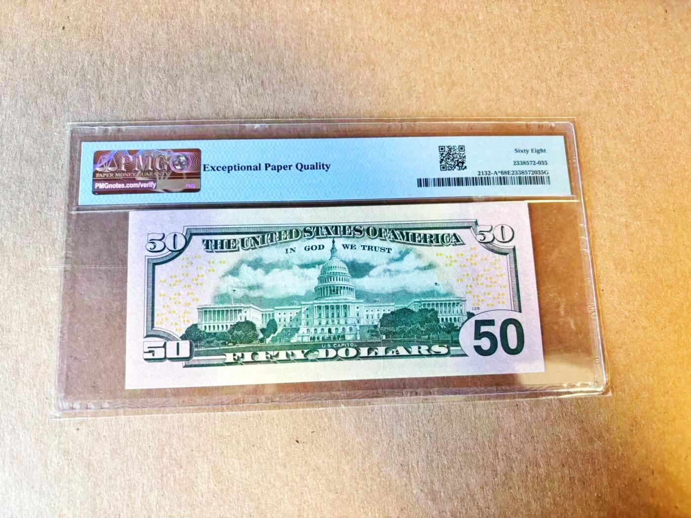 【Blue Auction】世界纸币精拍第794期——18级TOP拍卖/信誉/品质/专业/高效💫 【补号】美国 2013年50美金 PMG68EPQ 高分