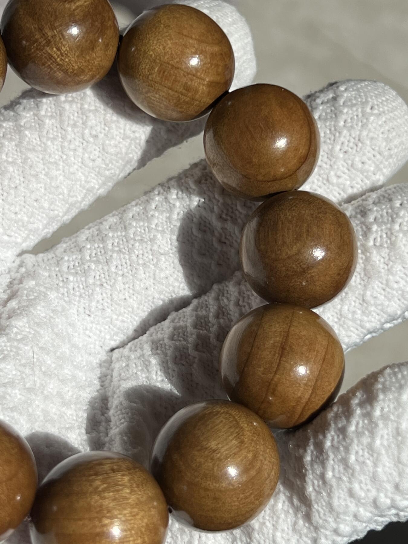 零元拍：金丝楠圆珠珠手串，20MM 金丝满满，满手留香