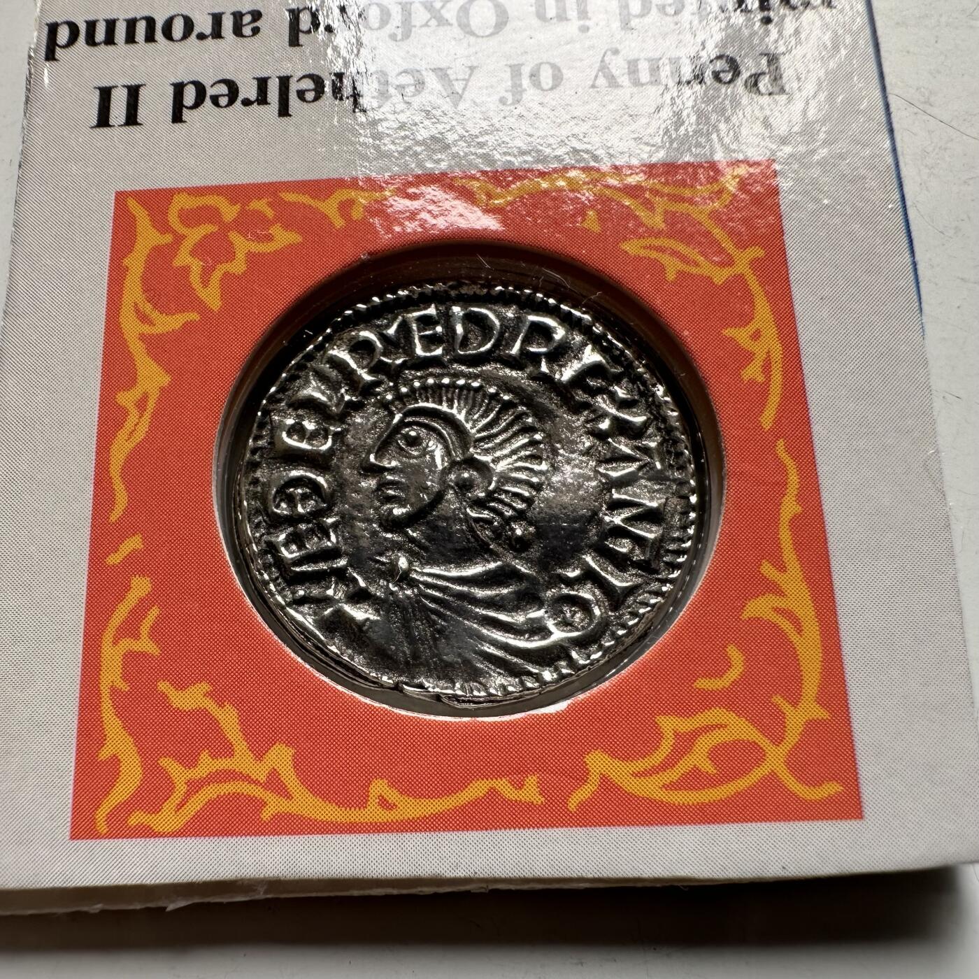 🌹外币初藏🌹🐯2026年第28场   每周二四六晚8️⃣点 接代拍 英国埃塞尔雷德二世997年-1003年牛津便士锡制复制品18mm1.5g