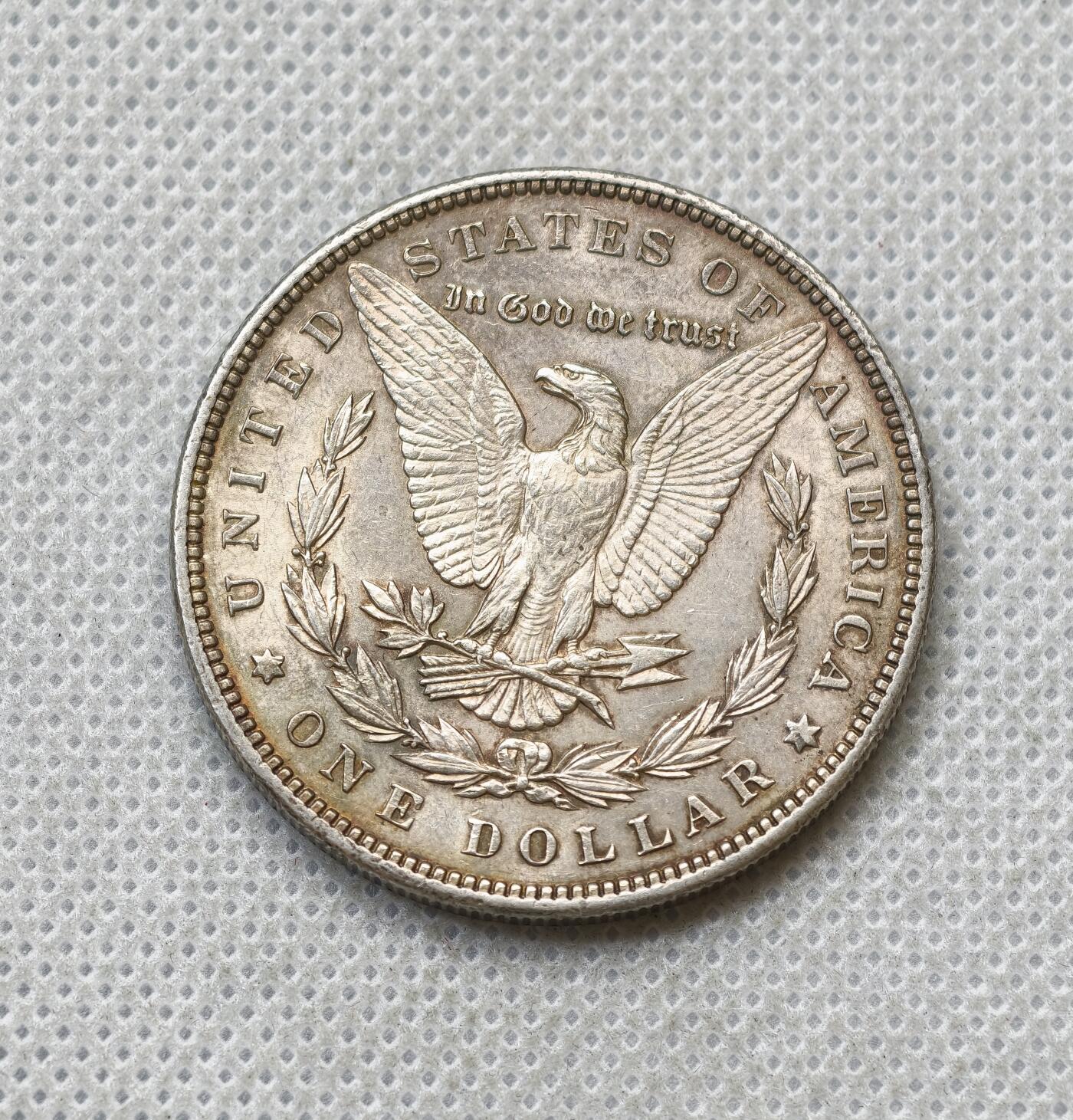 甄臻铺-世界币章拍卖（第54期），3月28日甄品场拍品征集中，送拍享返佣金等优惠多多 1896  摩根银币，细节见图