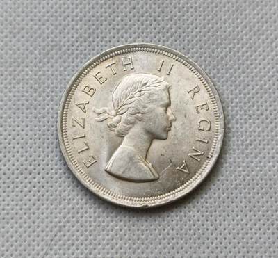 甄臻铺-世界币章拍卖（第54期），3月28日甄品场拍品征集中，送拍享返佣金等优惠多多 - 南非1953年伊丽莎白二世5先令瞪羚（NGC-MS62拆盒）