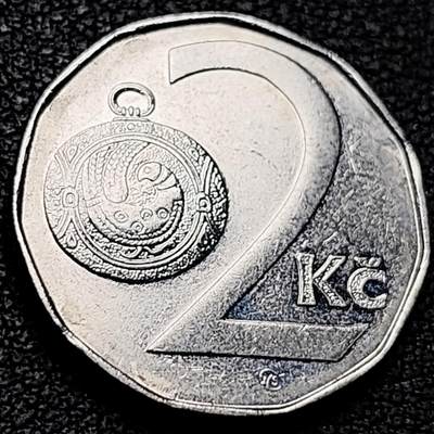 泉币菌-第207场-拍品多 请提前出价 - 1993年 捷克共和国 2克朗硬币 双尾狮