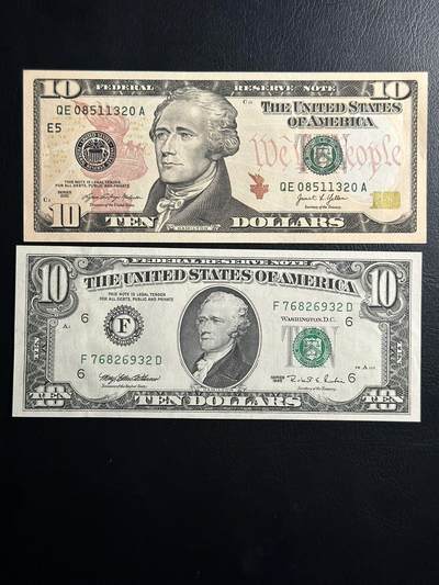 丙午马年三月第二场 精品更新 - 两个版本的10$。品相unc-，