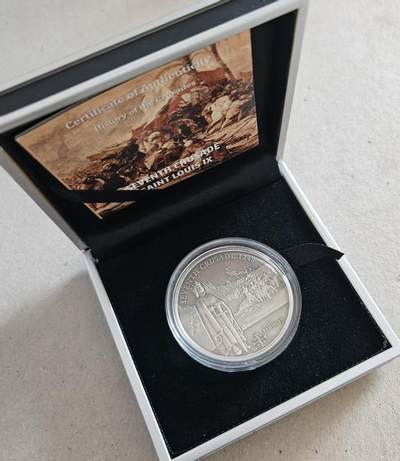 ❤️【币观天下】❤️ 第344期钱币秒杀拍卖场- 2026.3.13周五晚上6点半场 长期征集拍品  - 库克2015年十字军系列第七次东征战役纪念银币 25克仿古工艺，发行1000枚，带证书包装。