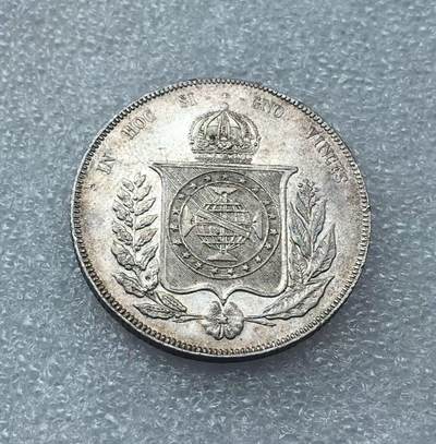 世界钱币专场拍卖 每周二开拍 - 小叶子版1866年巴西1000瑞斯银币