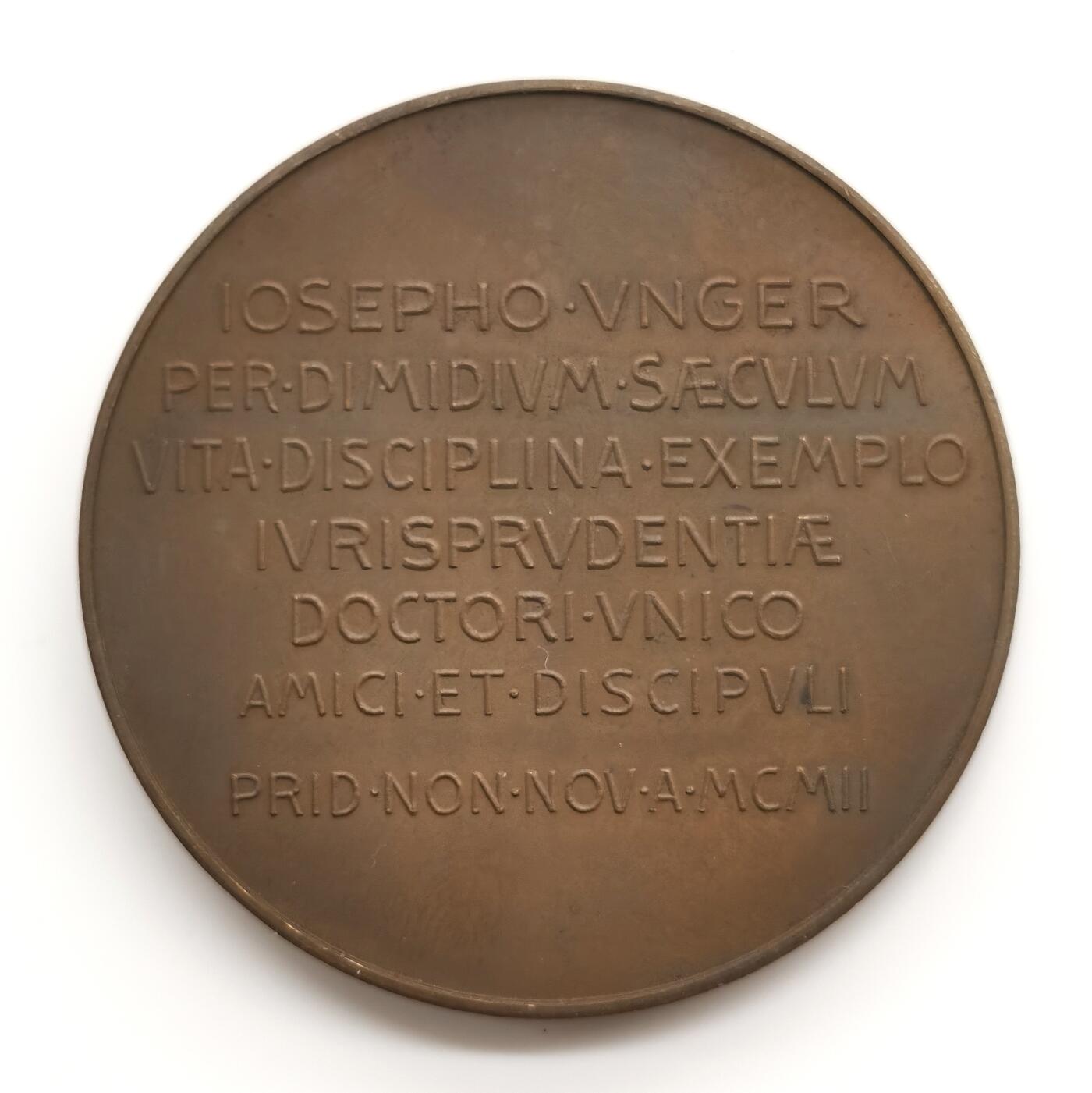 博洋堂世界钱币拍卖第164期（全场包邮） 1902年奥地利为纪念约瑟夫•昂格获得博士学位50周年纪念大铜章，直径51mm，重62.8g，作者安东沙夫，是scharff系列章里比较少见的一枚