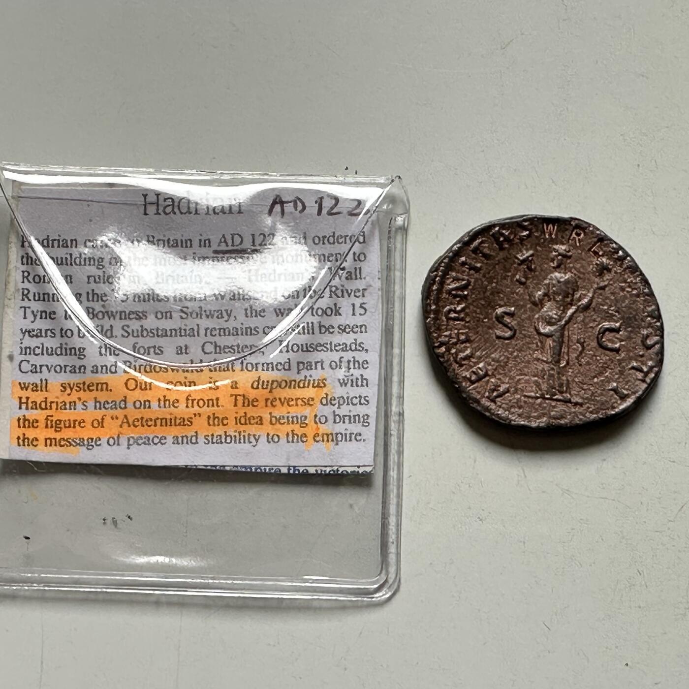 🌹外币初藏🌹🐯2026年第28场   每周二四六晚8️⃣点 接代拍  罗马帝国公元117-138年哈德良杜蓬迪乌斯铜币 复刻币