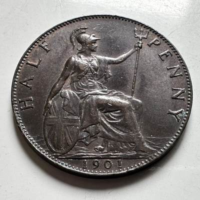 🌹外币初藏🌹🐯2026年第28场   每周二四六晚8️⃣点 接代拍 - 英国1901年维多利亚半便士