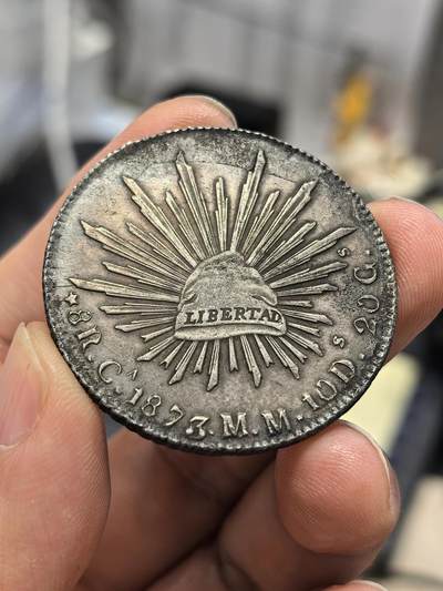 博洋堂世界钱币拍卖第164期（全场包邮） - 墨西哥1873年CA MM版花边鹰洋8里亚尔银币，羽毛完整，鹰爪清晰