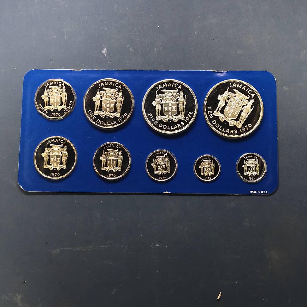 【全场包邮】纯粹捡漏拍513场 牙买加1976年官方封装精制套币-盒证全-含纳尔逊将军银币【45毫米42.8克92.5%】+诺曼·曼利银币【45毫米37.6克50%】【共计含纯银58.39克】