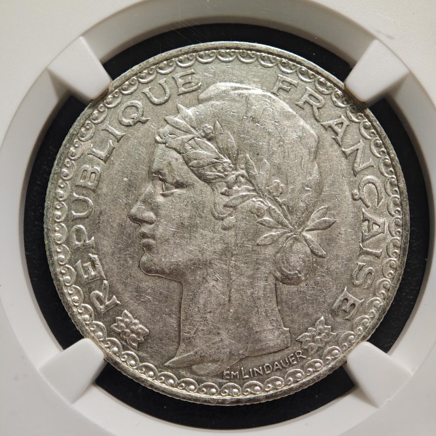 【德藏】世界币章拍卖第167期（拍品征集中~欢迎藏友联系） 1931年 法属印度支那1皮阿斯特银币 NGC AU