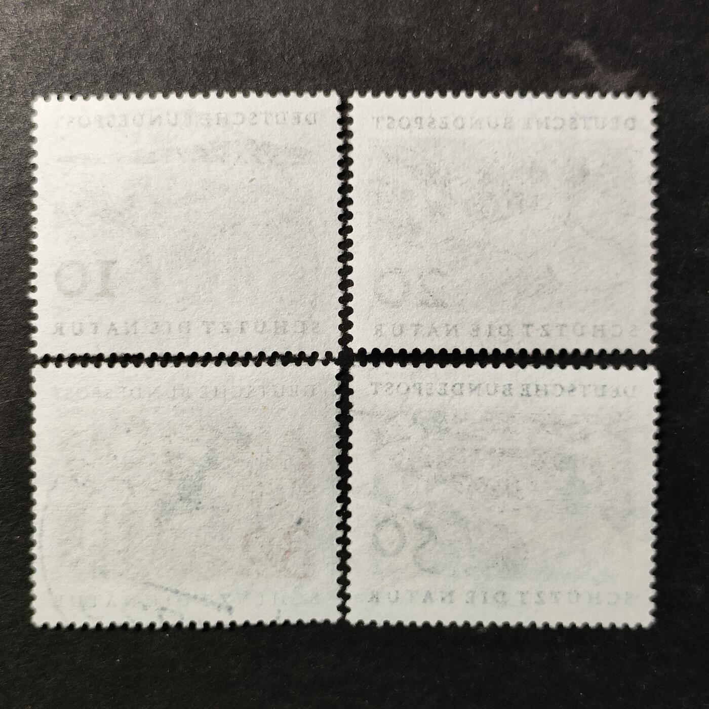 ↓君缘收藏761期☞钱币邮品↓无佣金、可寄存、满30元包邮  德国邮票西德，1969年自然保护年·自然风光邮票4全，有2套随机发一套