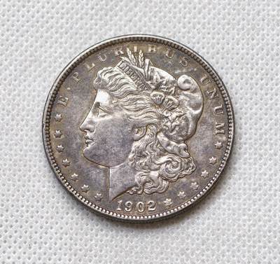 甄臻铺-世界币章拍卖（第54期），3月28日甄品场拍品征集中，送拍享返佣金等优惠多多 - 1902  摩根银币，细节见图