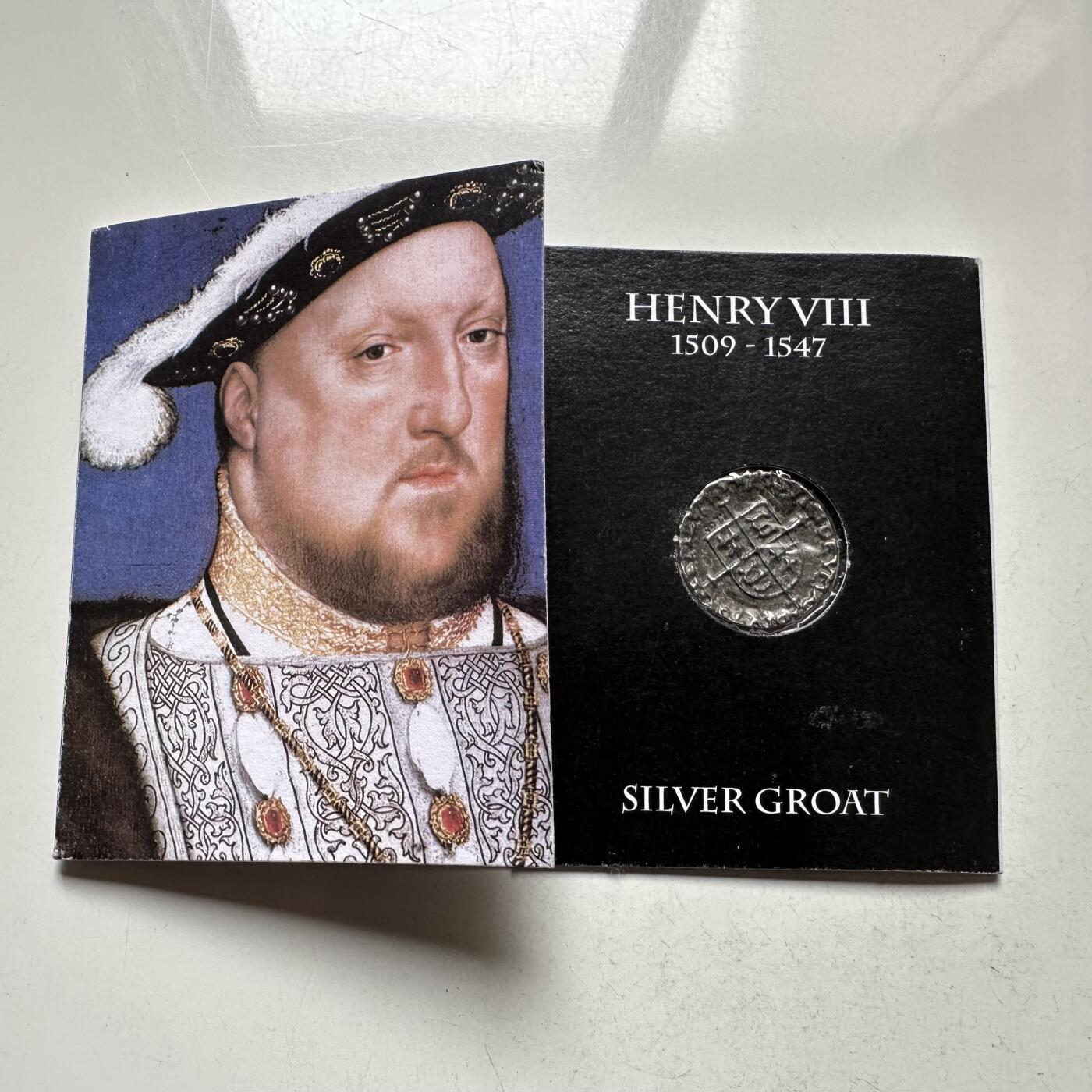 🌹外币初藏🌹🐯2026年第28场   每周二四六晚8️⃣点 接代拍 英国亨利八世1509年-1547年银格罗特锡制复制品20mm2g