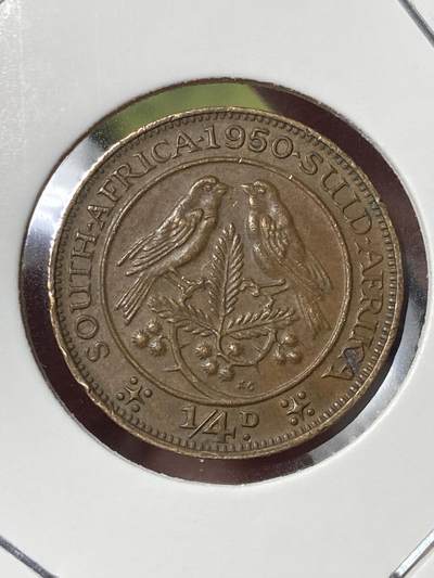 2026年第三十五场(总第二百零四场）外国精品纸夹币场(免佣金) - 英属南非1950年1/4便士(等值1法新，乔治六世第二版，关门年仅发行3年)