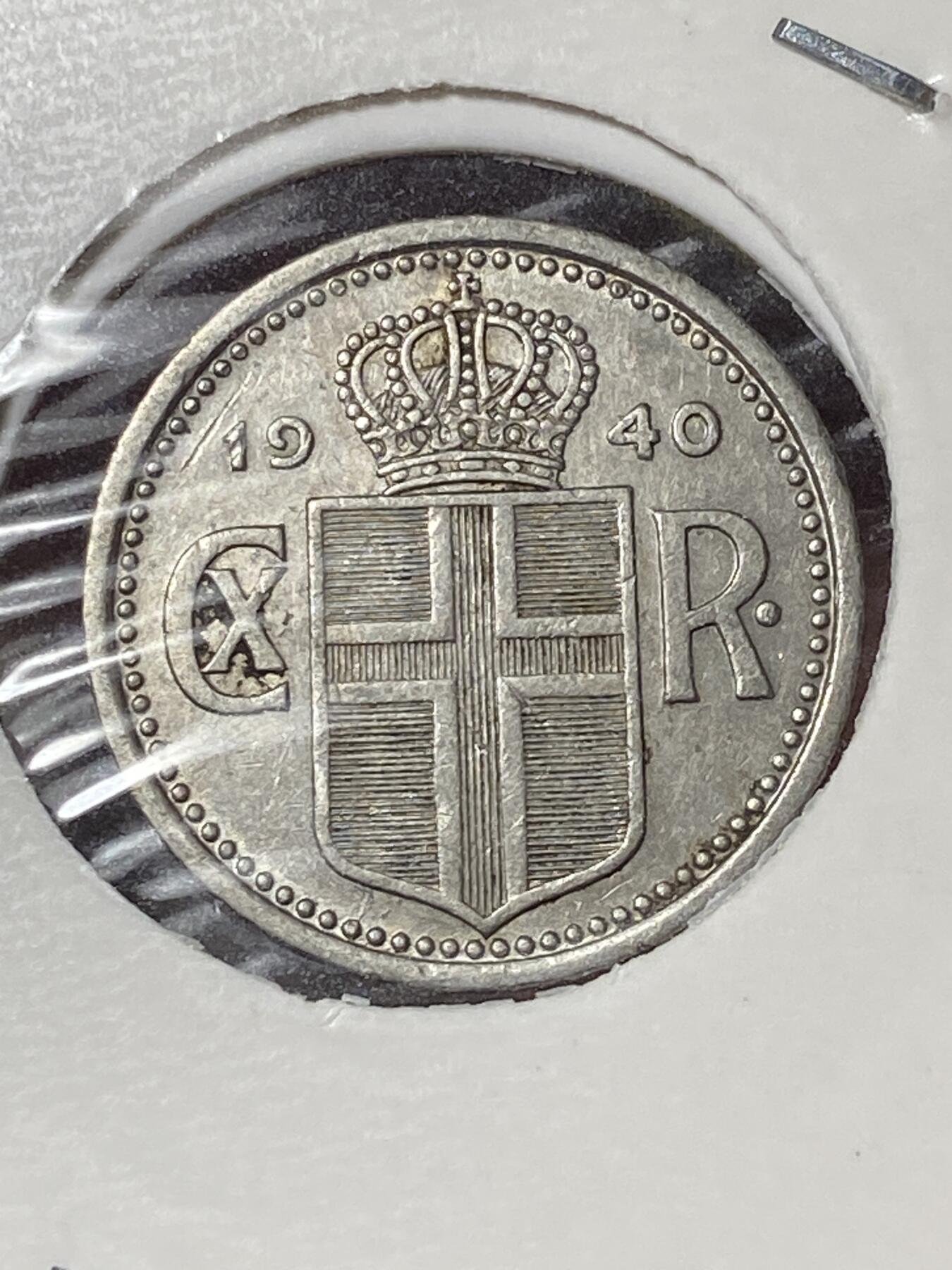 2026年第三十五场(总第二百零四场）外国精品纸夹币场(免佣金) 丹属冰岛王国🇮🇸1940单年份10奥拉(克里斯蒂安十世时期，无标版)