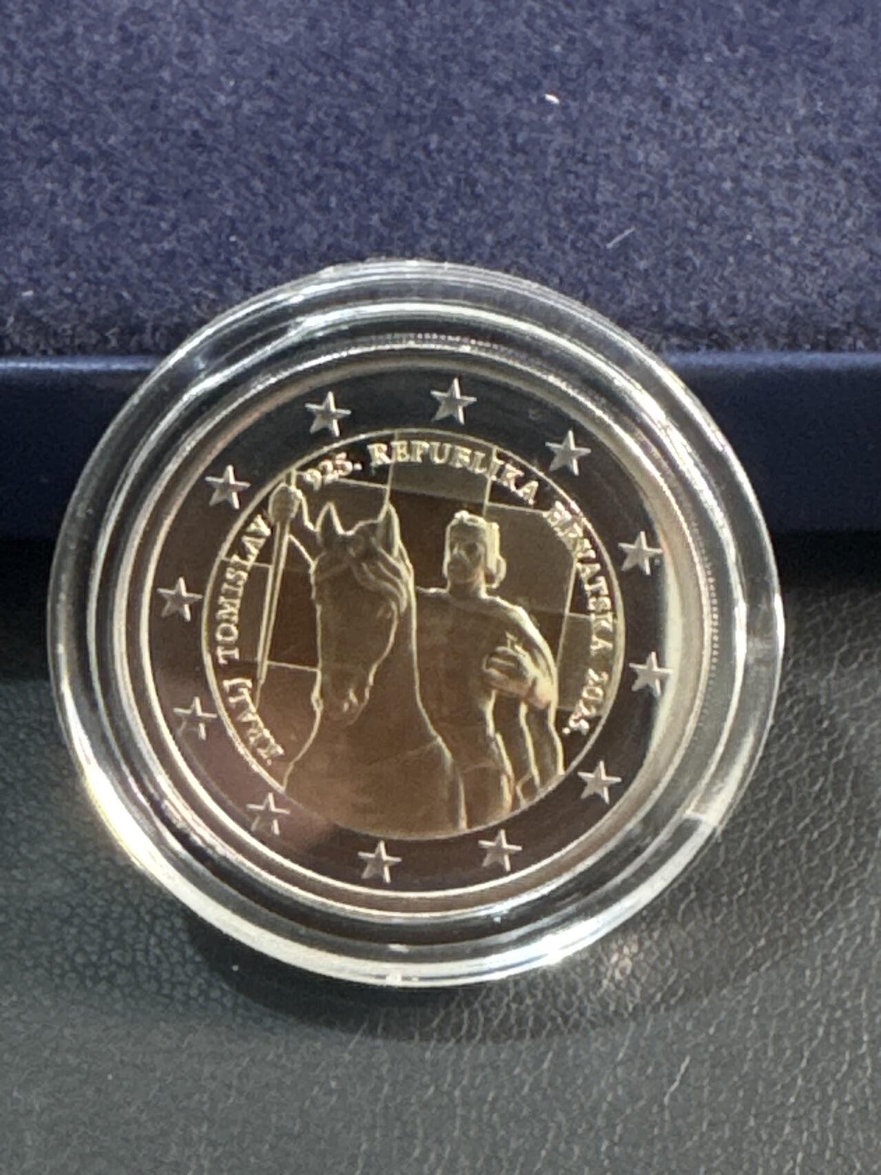 ❤️【币观天下】❤️ 第344期钱币秒杀拍卖场- 2026.3.6周五晚上6点半场 长期征集拍品  克罗地亚 2025年 托米斯拉夫国王加冕1100周年 2欧元精制纪念币 盒证齐全