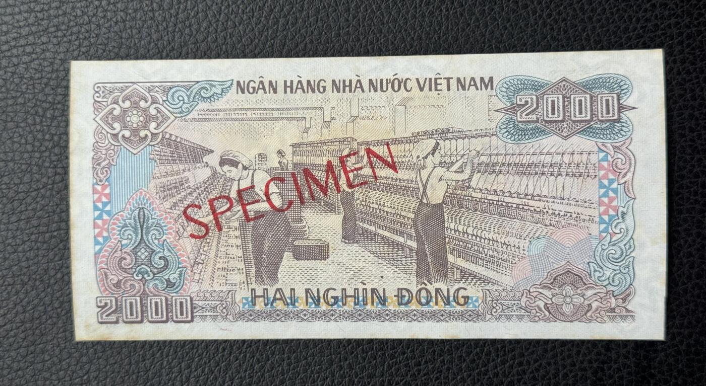 桂P钱币文化工作室拍卖第四十八期 越南1988年2000盾票样，全新直板有黄斑