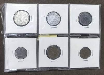 北京马甸外国币专卖第149期，外国币专场，陆续上拍，欢迎关注 - 德国帝国W字马克6枚/套，2马克为银币