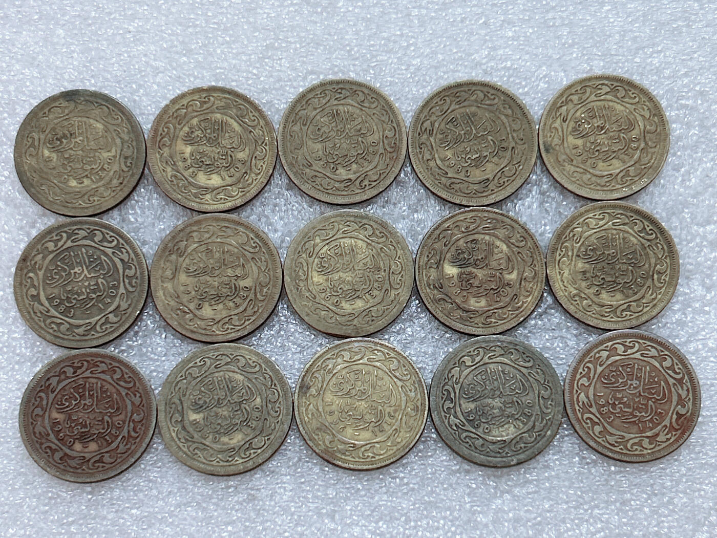 第一海外回流一元起拍收藏 散集专场  第303期 突尼斯20米利姆硬币 15枚