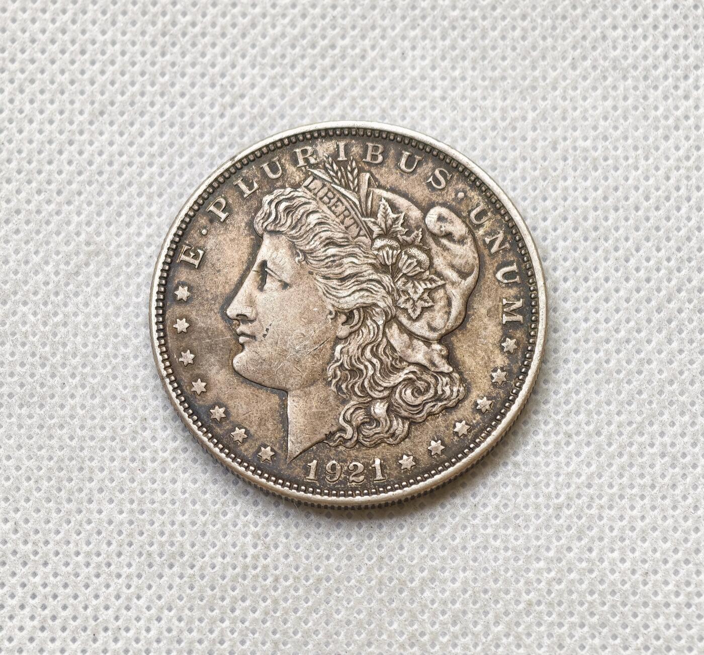 甄臻铺-世界币章拍卖（第54期），3月28日甄品场拍品征集中，送拍享返佣金等优惠多多 1921  摩根银币，细节见图