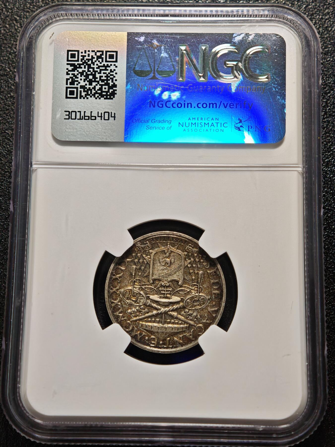 【德藏】世界币章拍卖第167期（拍品征集中~欢迎藏友联系） 1939年 梵蒂冈5里拉银币 NGC AU