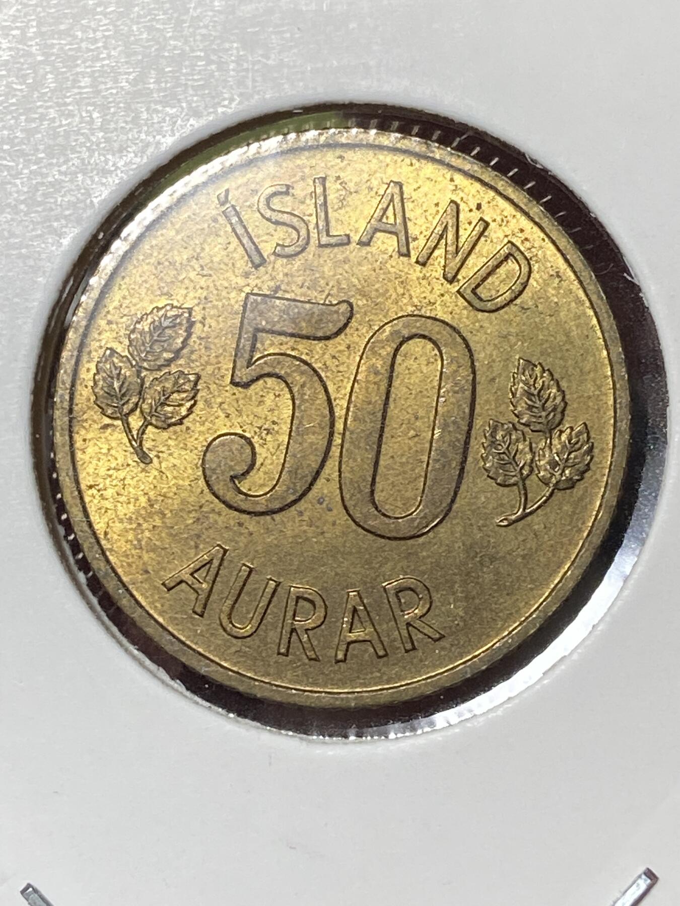 2026年第三十五场(总第二百零四场）外国精品纸夹币场(免佣金) 带光好品–冰岛🇮🇸1971年50奥拉(共和国时期第一套)