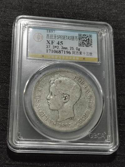 天下钱庄专场欢迎参拍 - 西班牙双柱少年版银币