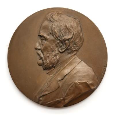 博洋堂世界钱币拍卖第164期（全场包邮） - 1902年奥地利为纪念约瑟夫•昂格获得博士学位50周年纪念大铜章，直径51mm，重62.8g，作者安东沙夫，是scharff系列章里比较少见的一枚