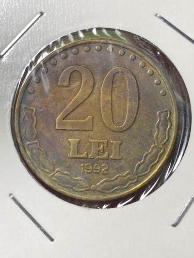 2026年第三十五场(总第二百零四场）外国精品纸夹币场(免佣金) - 罗马尼亚🇷🇴1992年20列伊(共和国时期第一套，弯尾9版)